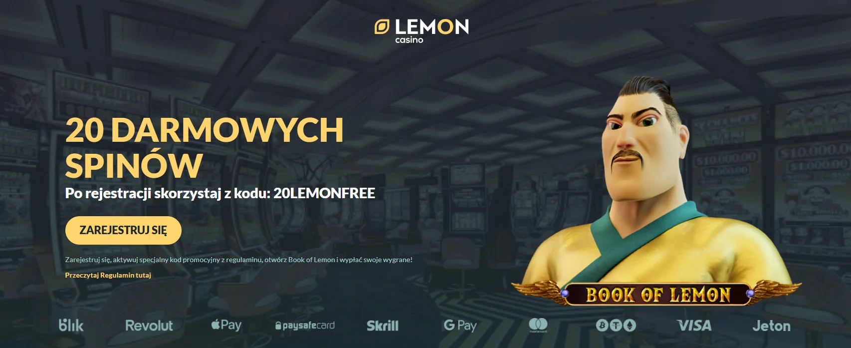 20 DS w Lemon Casino na grę Book of Lemon